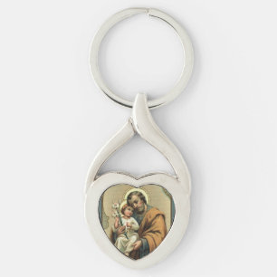 St. Joseph Baby Jesus Lily Sleutelhanger