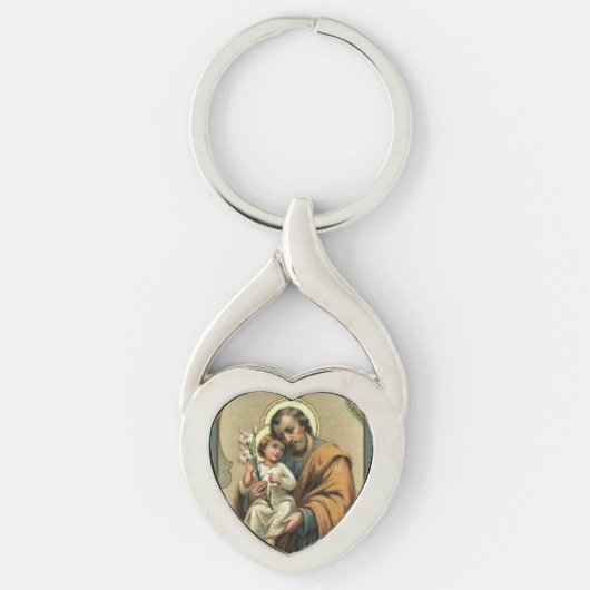 St. Joseph Baby Jesus Lily Sleutelhanger (Voorkant)