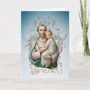 St. Joseph Baby Jesus Religieuze Katholieke Saint Kaart