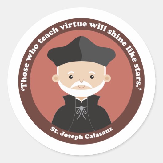 St. Joseph Calasanz Ronde Sticker (Voorkant)