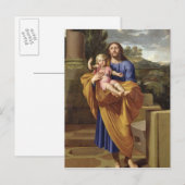 St. Joseph Carrying het Baby Jesus, 1665 Briefkaart (Voorkant / Achterkant)