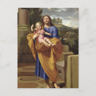 St. Joseph Carrying het Baby Jesus, 1665 Briefkaart