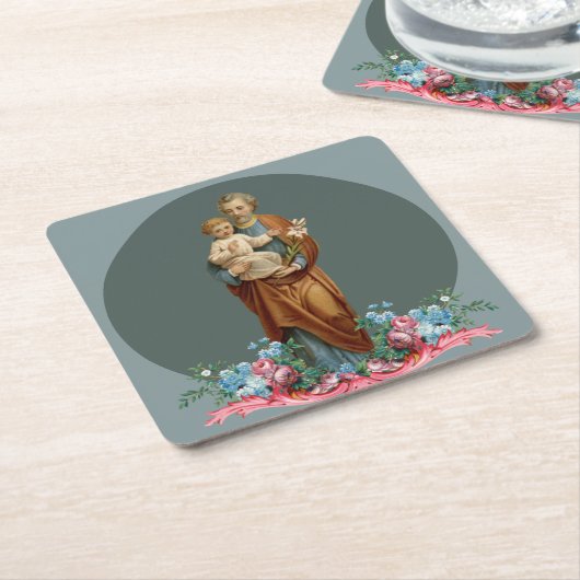 ST. JOSEPH CATHOLIC RELIGIOUS ROUND PAPIER ONDERZE KARTONNEN ONDERZETTERS (Schuin)