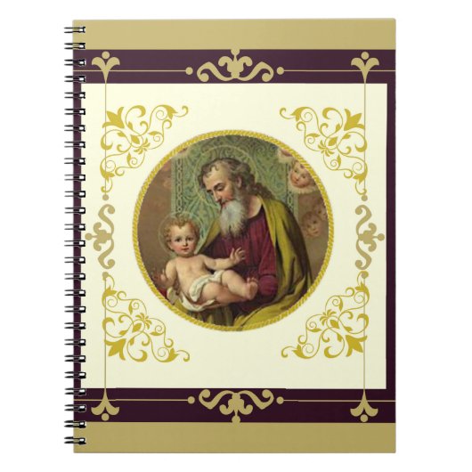 St. Joseph & Child Jesus Decorative Gold Notitieboek (Voorkant)