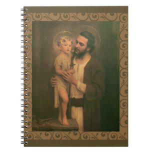 St. Joseph & Child Jesus Decorative Gold Notitieboek