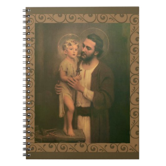 St. Joseph & Child Jesus Decorative Gold Notitieboek (Voorkant)