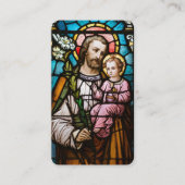 St. Joseph Child Jesus Glas in lood Prayer Plaatskaartje (Voorkant)