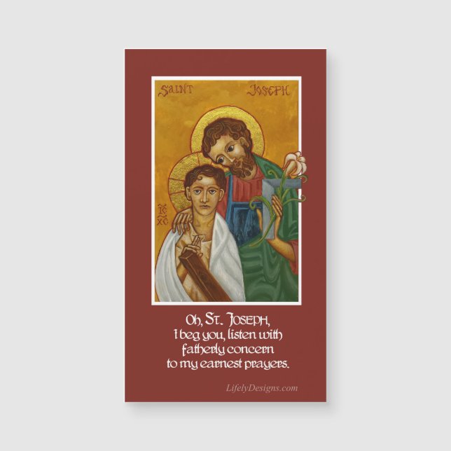 St. Joseph & Child Jesus | Prayer Magnet (Voorkant)