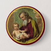 St. Joseph & Child Jesus Ronde Button 7,6 Cm (Voorkant)