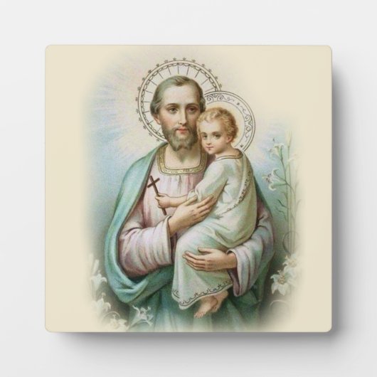 St. Joseph Child Jesus Traditional Lilies Fotoplaat (Voorkant)