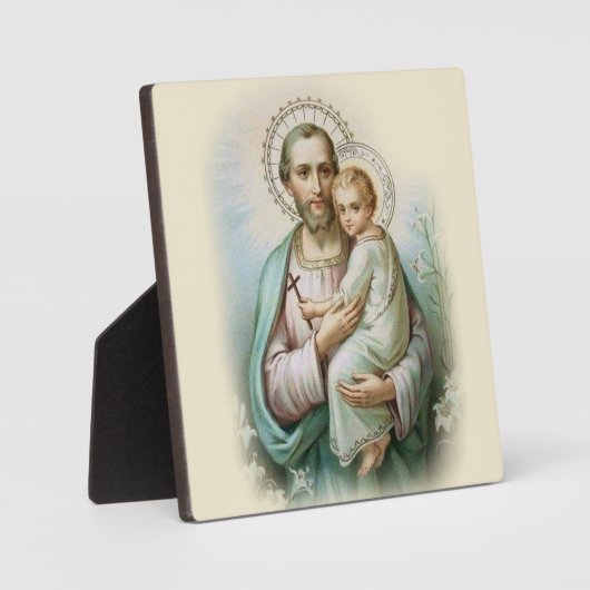St. Joseph Child Jesus Traditional Lilies Fotoplaat (Voorkant)