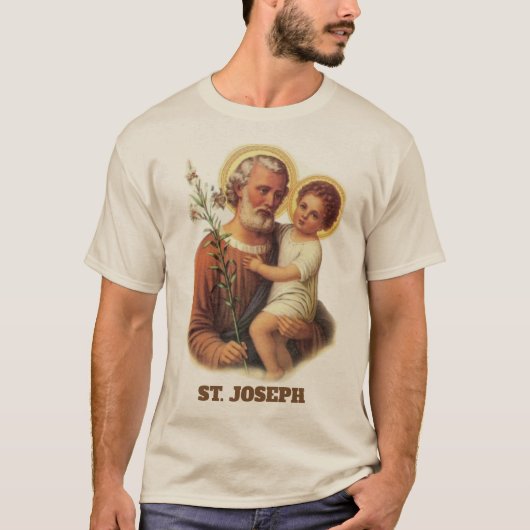 St. Joseph Child Jesus Traditional Lilies T-shirt (Voorkant)