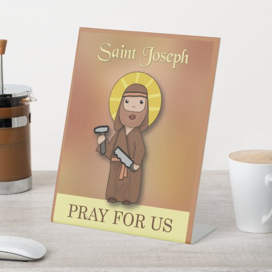 St. Joseph Day Katholieke Feest Heiligen Bidden vo Reclamebord Met Voetstuk (Insitu)