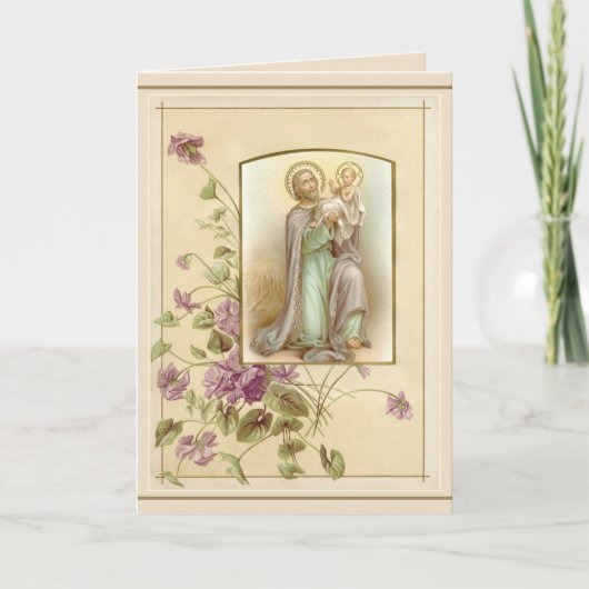 St. Joseph Day Kind Jesus Religieuze Vintage Kaart (Voorkant)