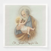 St. Joseph Day Kind Jezus Feestdag Servet (Voorkant)