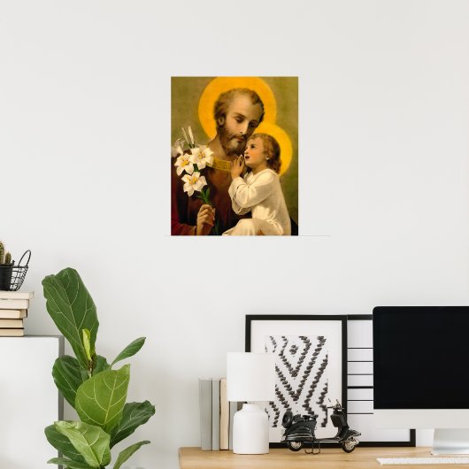 St. Joseph en Child Jesus Katholieke Saint Print (Thuiskantoor)