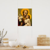 St. Joseph en Child Jesus Katholieke Saint Print (Keuken)