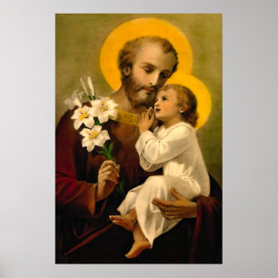 St. Joseph en Child Jesus Katholieke Saint Print