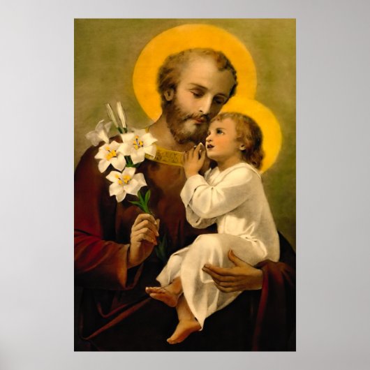 St. Joseph en Child Jesus Katholieke Saint Print (Voorkant)