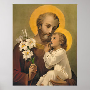 St. Joseph en Child Jesus Katholieke Saint Print