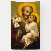 St. Joseph en Child Jesus Katholieke Saint Print Spandoek (Verticaal)