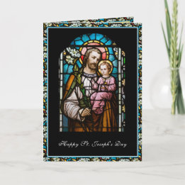 St. Joseph Feast Glas in lood Prayer Kaart