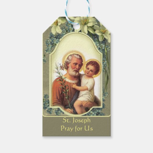  St. Joseph Feest Dag 19 maart Gebed Labels Cadeaulabel (Voorkant)