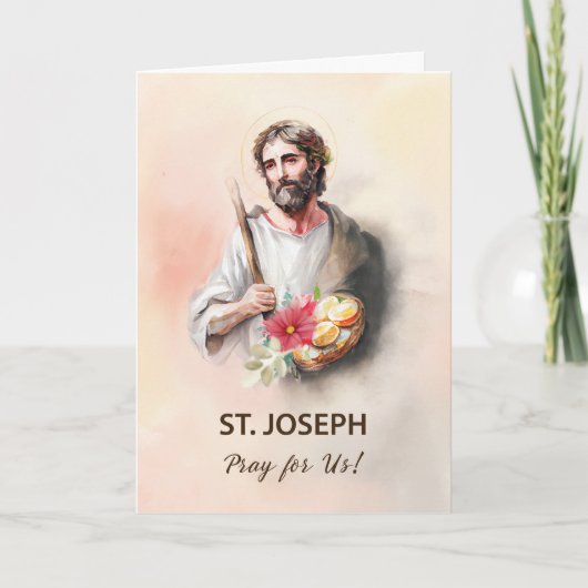 St. Joseph Feest Dag Bid voor ons Waterverf Kaart (Voorkant)