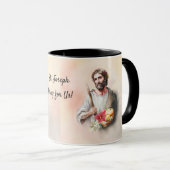 St. Joseph Feest Dag Bid voor ons Waterverf Mok (Voorkant rechts)