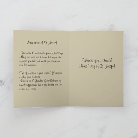 St. Joseph Feest Dag Katholieke Religieuzen Kaart (Binnen)