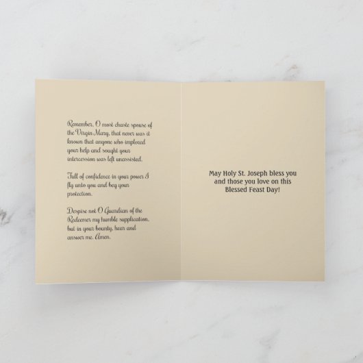 St. Joseph Feest Katholiek Gebed Kaart (Binnen)