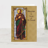 St. Joseph Feest met Tarwe Personeel op Bruin Kaart (Voorkant)