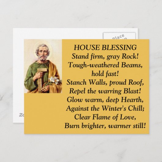 St. Joseph House Blessing Post Card Briefkaart (Voorkant / Achterkant)