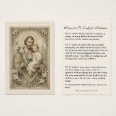 St. Joseph Jesus Catholic Protection Prayer Visitekaartje (Voorkant /achterkant)