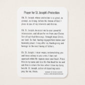 St. Joseph Jesus Protection Prayer Religieuze Visitekaartje (Achterkant)