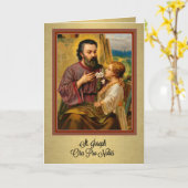 St. Joseph Jesus Religious  Catholic Kaart (Gele Bloem)