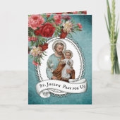 St. Joseph Jesus Rode Rozen Memorare Gebed Kaart (Voorkant)