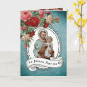 St. Joseph Jezus Rode Rozen Memorare Gebed Kaart (Gele Bloem)