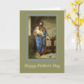 St. Joseph & Kind Jesus VADERDAG Kaart (Gele Bloem)