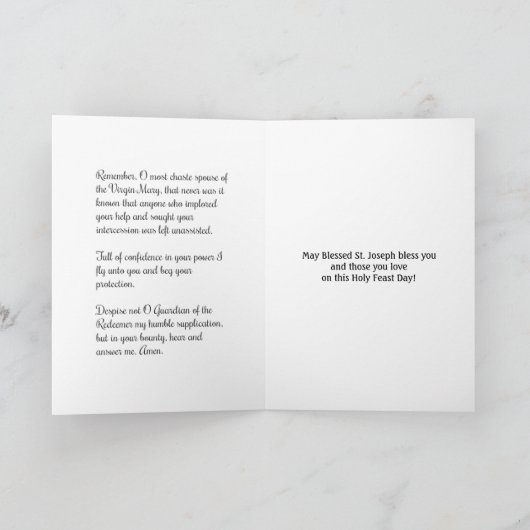 St. Joseph Kind Jezus Feestdag Kaart (Binnen)