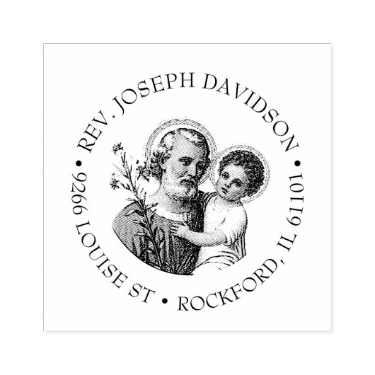 ST. JOSEPH KIND JEZUS RELIGIEUS ADRES RUBBERSTEMPEL (Afrduk)