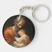 St. Joseph & Kind Jezus Sleutelhanger (Achterkant)