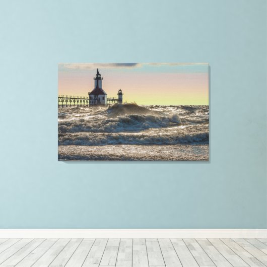 St Joseph Lighthouse Painterly Canvas Afdruk (Insitu (Houten vloer))