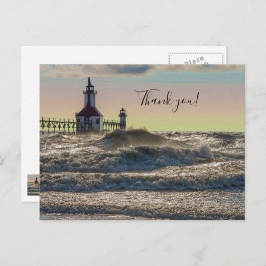 St Joseph Lighthouse Painterly Dank u Briefkaart (Voorkant / Achterkant)