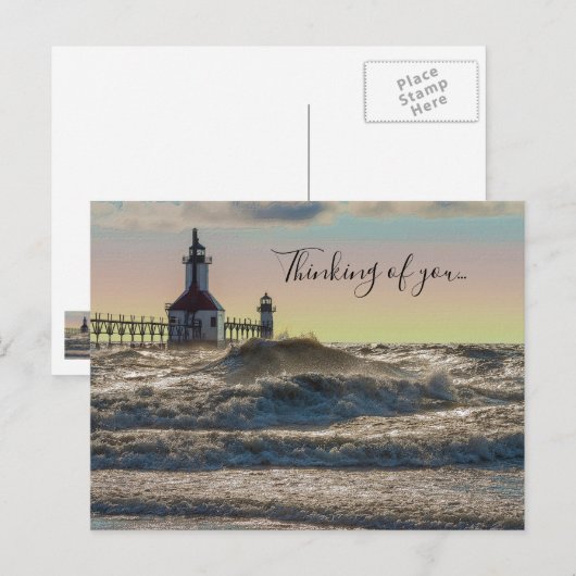 St Joseph Lighthouse Painterly denkt aan jou Briefkaart (Voorkant / Achterkant)