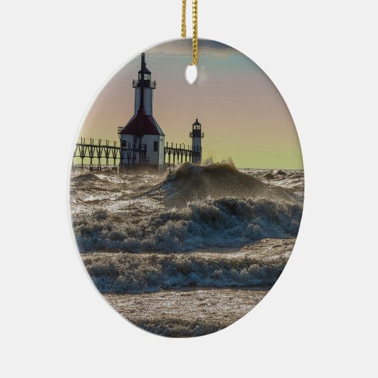 St Joseph Lighthouse Painterly Keramisch Ornament (Rechts)