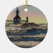 St Joseph Lighthouse Painterly Keramisch Ornament (Voorkant)