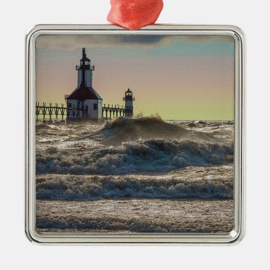 St Joseph Lighthouse Painterly Metalen Ornament (Voorkant)