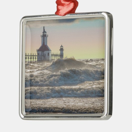 St Joseph Lighthouse Painterly Metalen Ornament (Links)