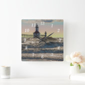 St. Joseph Lighthouse Painterly Square Wall Clock Vierkante Klok (Huis)